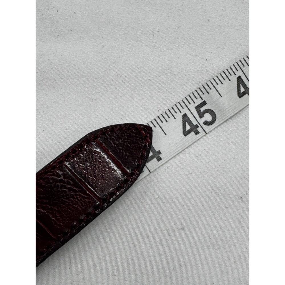 Berge Genuine Leather Belt Oxblood Croc Print Made in Italy Sz L 44.5" NWT - Picture 6 of 6